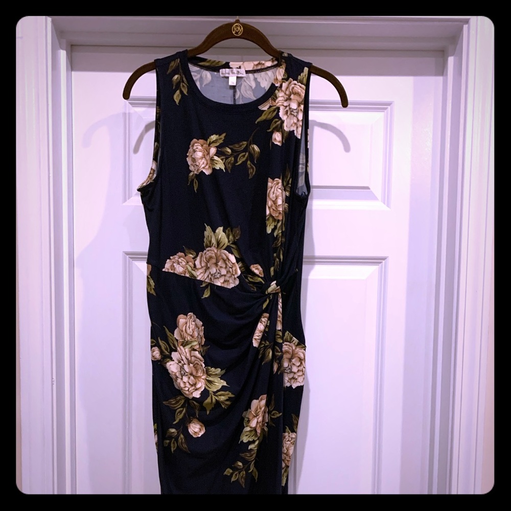 Navy floral dress